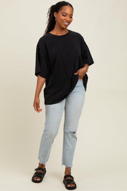 Black Mineral Washed Oversized T-Shirt