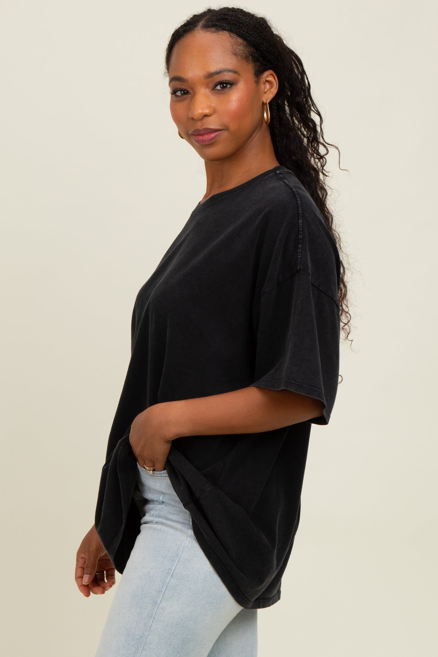 Black Mineral Washed Oversized T-Shirt