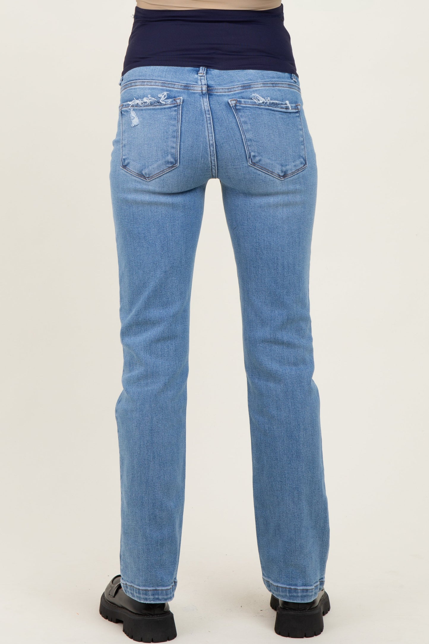 Medium Mid Rise Straight Maternity Jeans