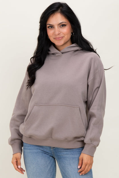 Taupe Fleece Oversized Hoodie