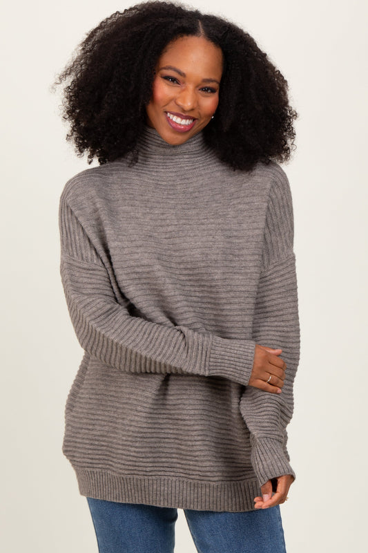 Grey Turtleneck Sweater