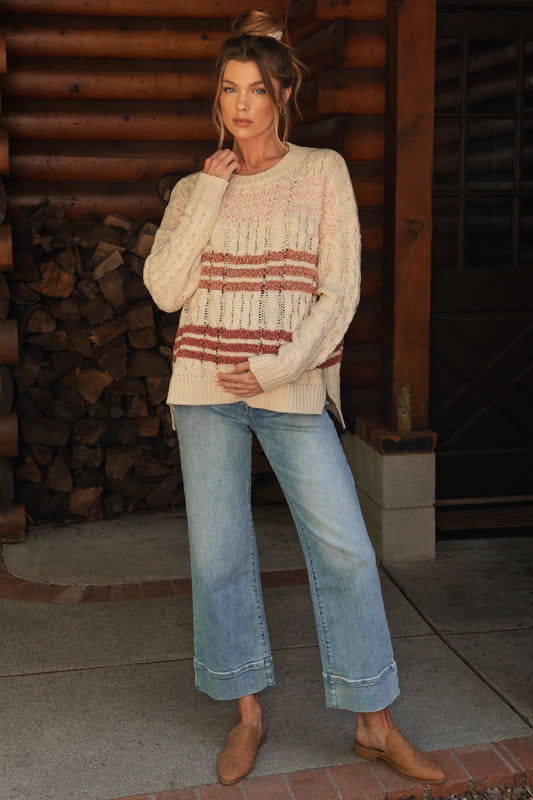 Light Blue Cuffed Wide Leg Maternity Jeans
